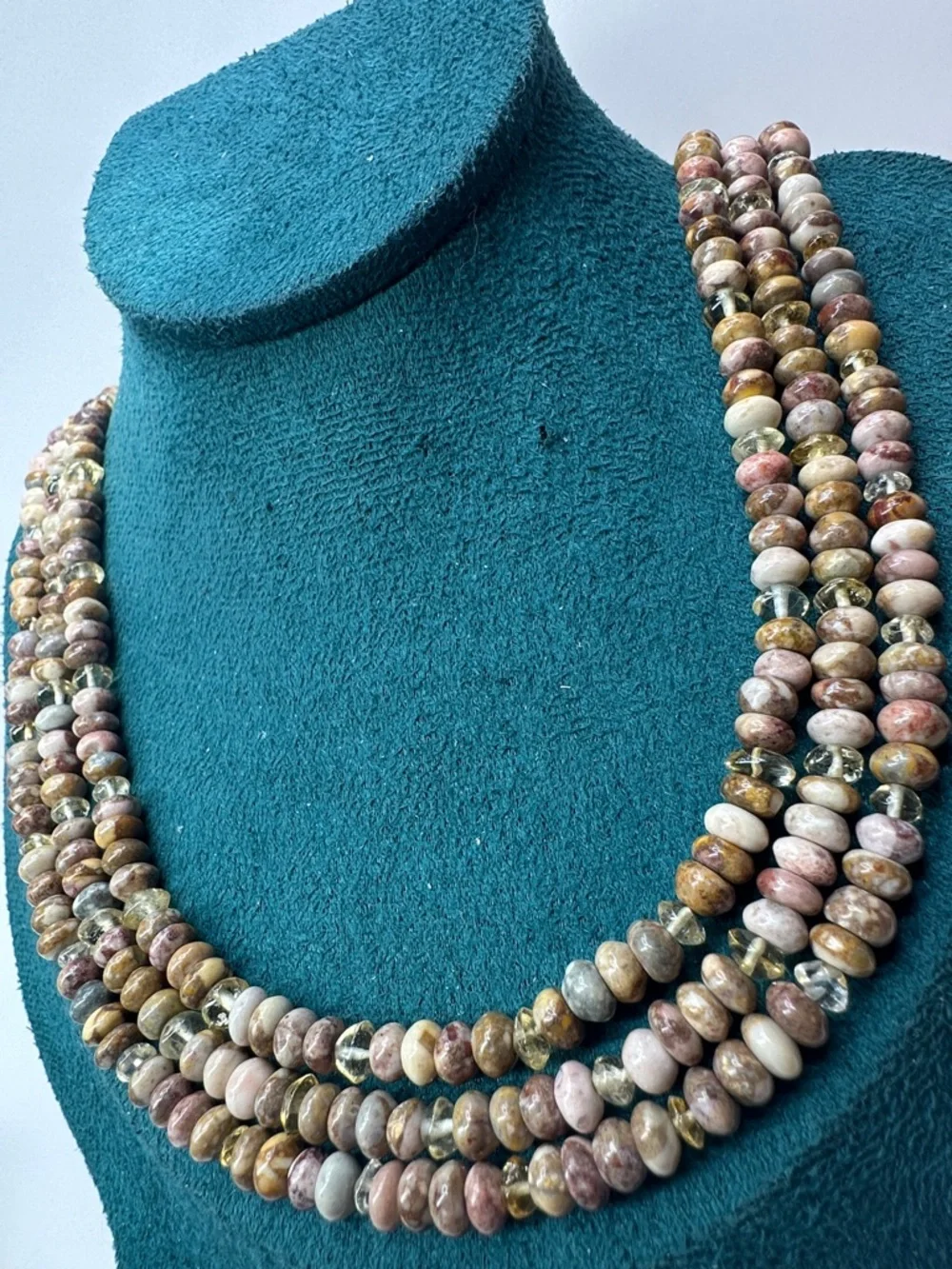 Jay King Desert Rose Trading Jasper Citrine Sterling Silver Beaded Necklace NWT - Picture 2 of 12